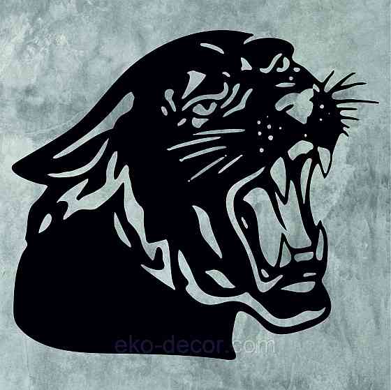 Декоративне настінне Панно «Пантера», Декор на стіну 90*80 см, Чорний Київ