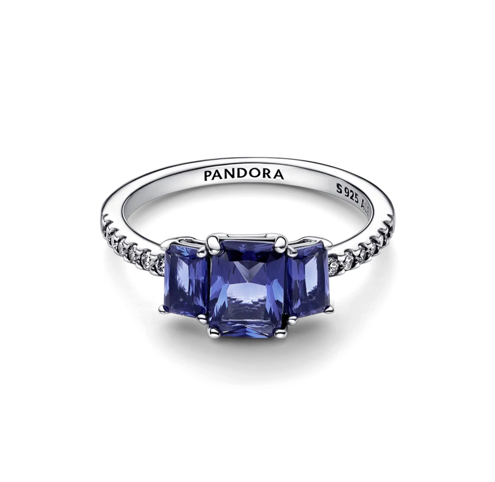 Срібна каблучка   "Три сині прямокутники" 192389C01 MasterSem Київ - фото 2