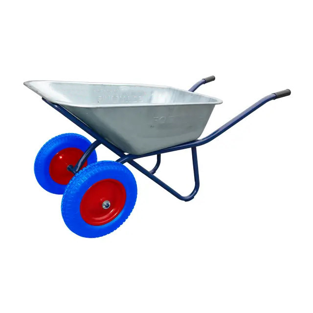 Тачка двухколесная строительная с полиуретановыми колесами на подшипниках Ø20мм. 320кг/100л/0.8мм Одесса - изображение 2