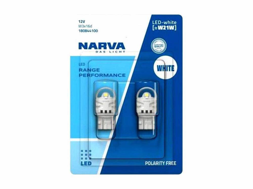 Комплект світлодіодних ламп NARVA 18084B2 W21W LED Range Performance 12V W3X16d WHITE 6000K (2 шт) Харків - фото 3