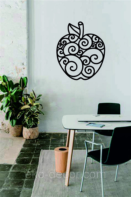 Декоративное настенное Панно «Яблоко» Декор на стену 90*76 см, Черный Киев - изображение 9