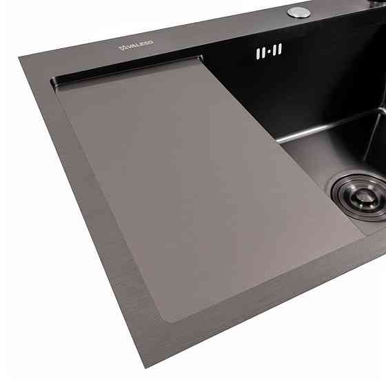 VALESO Кухонна мийка CM 65*50 R чорна PVD VALESO Handmade (круглий сифон 3,0/0,8) Киев