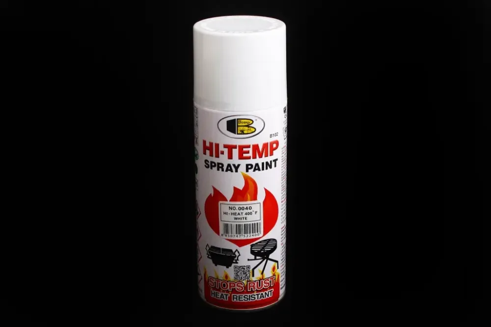 Краска аэрозольная температуростойкая 205° Bosny 400мл белый глянец Винница - изображение 1