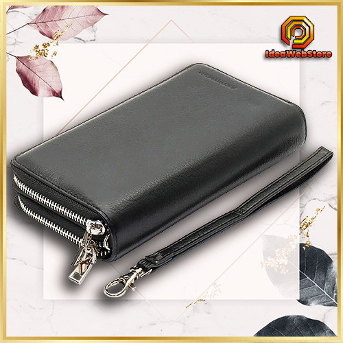 Стильний чоловічий клатч з двома відділеннями на блискавці з натуральної шкіри Marco Coverna Чорний Київ - фото 1