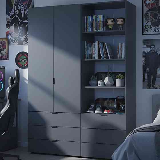 Шкаф для одежды Doros Гелар Графит 2ДСП с пеналом 137.5х49.5х203.4 (DRS-011912) Днепр