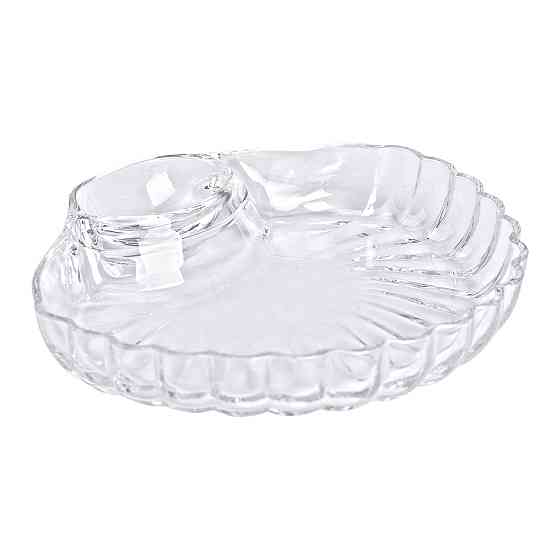 Блюдо сервірувальне для закусок із соусником 21х19х3 см скляне HP-YH-58 Коломия