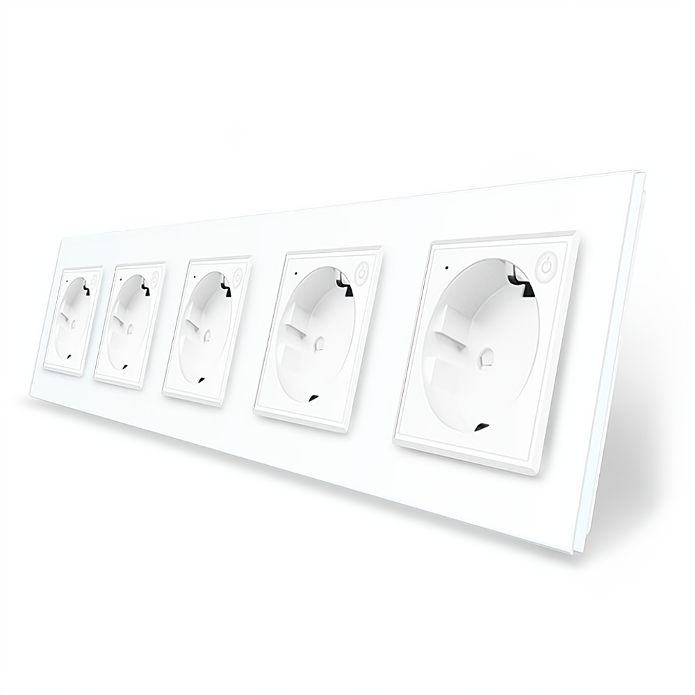 LIVOLO П'ятимісна розумна розетка ZigBee із заземленням Livolo білий (VL-C7FCTC16AZ-10WP) Коломия - фото 1