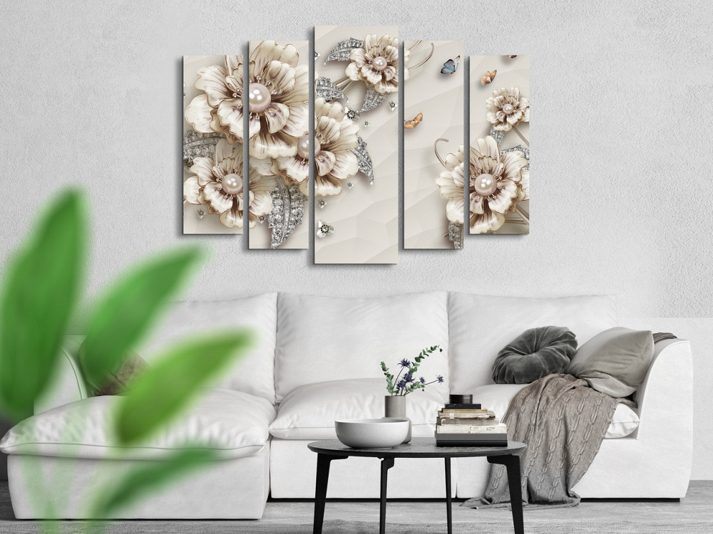 Модульна картина у вітальню / спальню Абстракція Квіти Art-413_5 ( 80х118см ) Київ - фото 2