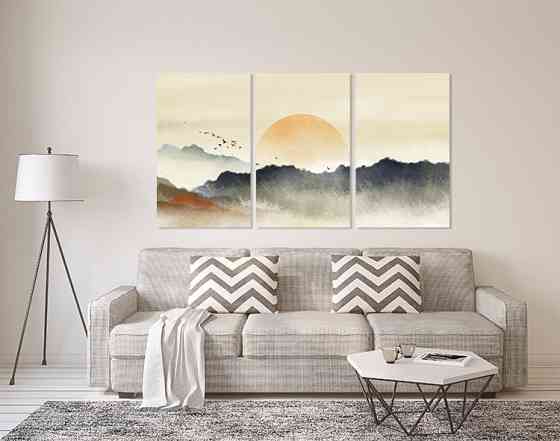 Модульна картина у вітальню/ спальню   Сонце    ART-317_3A Київ