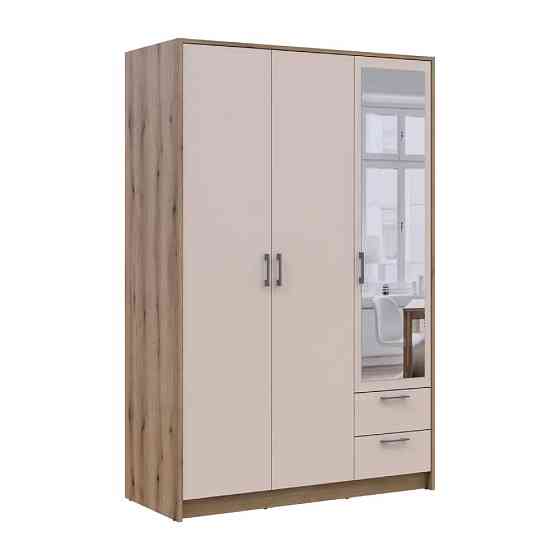 Шафа для одягу Doros Ронді з дзеркалом Дуб Артизан/Кашемір 3ДСП 121х52х195 DRS-011673 (80737817) Львів