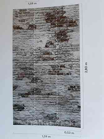 Шпалери вінілові Grandeco One roll one motif 2 EP6102 панно 3д під цеглу під штукатурку сірий цегляний Київ