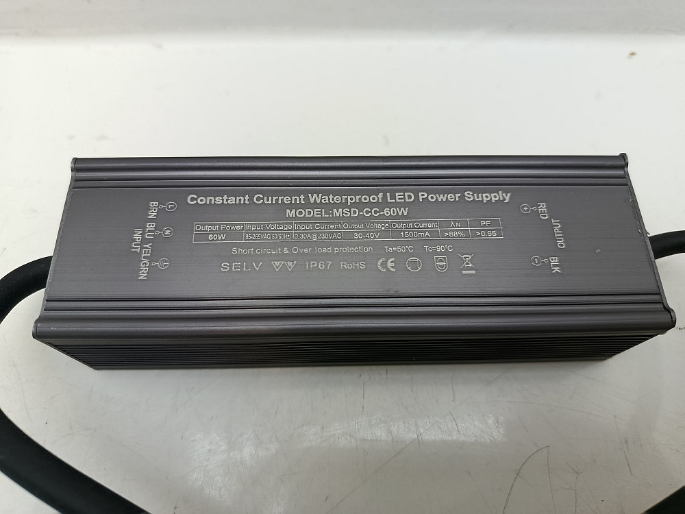 Водонепроникний LED-драйвер постійного струму MSD-CC-60W Луцк - изображение 2