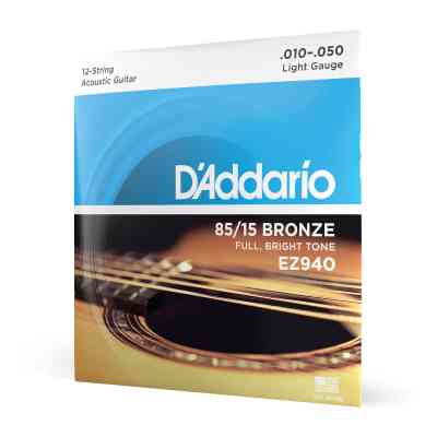 Струны для гитары D'Addario 85/15 Bronze Light 12-String (10-50) (EZ940) Винница