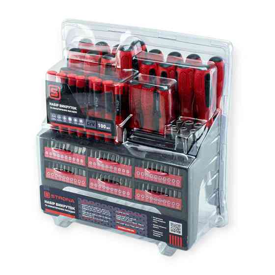 Набор отверток и бит, шестигранники, головки 100 шт с подставкой-органайзером Мукачево