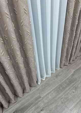 Шторная ткань Лен Букле цвет тауп 1884ш Киев