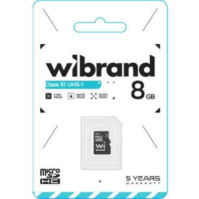 Карта памяти Wibrand 8GB mictoSD class 10 (WICDHC10/8GB) Винница