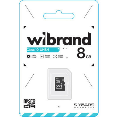 Карта пам&apos;яті Wibrand 8GB mictoSD class 10 (WICDHC10/8GB) Вінниця - фото 2
