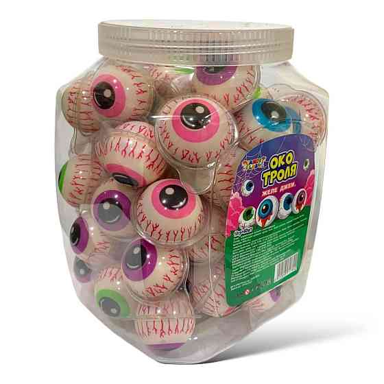 Мармеладні цукерки Очі Троля 60 шт — жувальний мармелад з начинкою, яскраві та смачні солодощі Харків