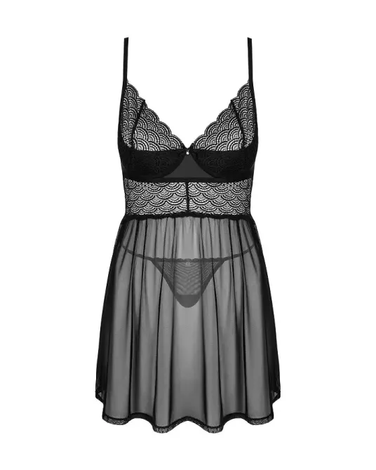 Пеньюар і трусики Obsessive Chemeris babydoll & thong M/L Львов - изображение 3