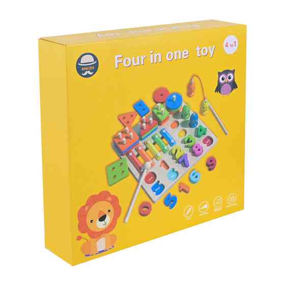 Дитяча дерев’яна іграшка "4 в 1" C9404 рибалка, ксилофон Вінниця