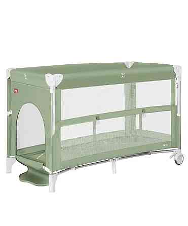 Манеж детский - кровать для новорожденных 2 в 1 со вторым дном Porta CRL-18103 Mint Green 125*65 см CARRELLO зеленый Кривой Рог