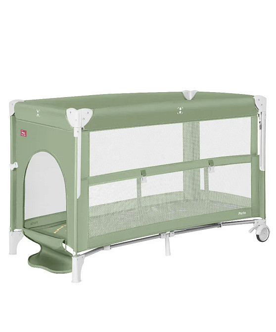Манеж детский - кровать для новорожденных 2 в 1 со вторым дном Porta CRL-18103 Mint Green 125*65 см CARRELLO зеленый Кривой Рог - изображение 3