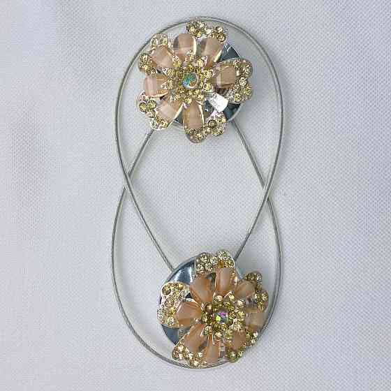 Уцінка! Магніти (2шт., пара) для штор, гардин "Flowers" колір персиковий 81-243/1 Київ