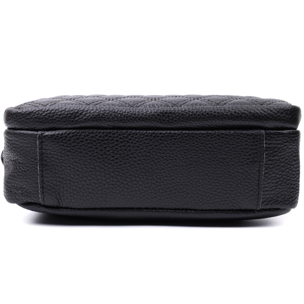 Жіноча сумка прошита ромбами на лицьовій стороні з натуральної шкіри Vintage 22634 Чорна Київ - фото 6