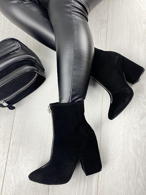 Черевики жіночі TWO STEPS чорні замша натуральна каблук 9.5см 36-40 (2728) Коломия - фото 5