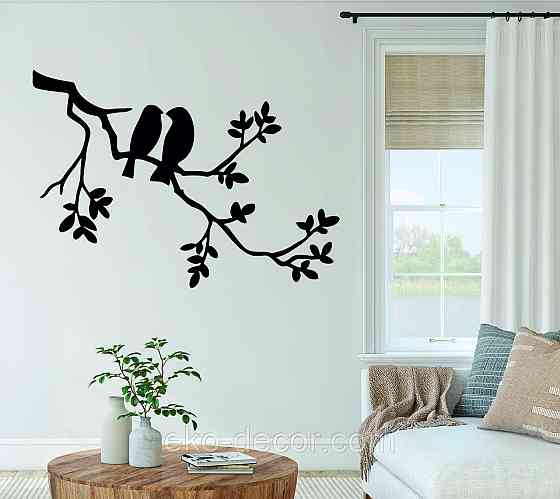 Декоративное настенное Панно «Две птички», Декор на стену 110*78 см, Черный Киев