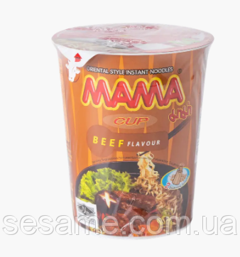 Тайская лапша быстрого приготовления с говядиной MAMA в стакане 70 г Харьков - изображение 1