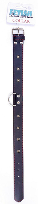 Ошейник из искуственной кожи с металлическими заклепками Fetish Boss Series - Collar with studs Red Line, Sex Aura Киев - изображение 4