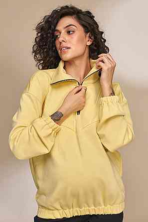 Трендовий світшот з блискавкою для вагітних та годуючих Nanna S Юла Мама Жовтий SW-33.022 Кривий Ріг