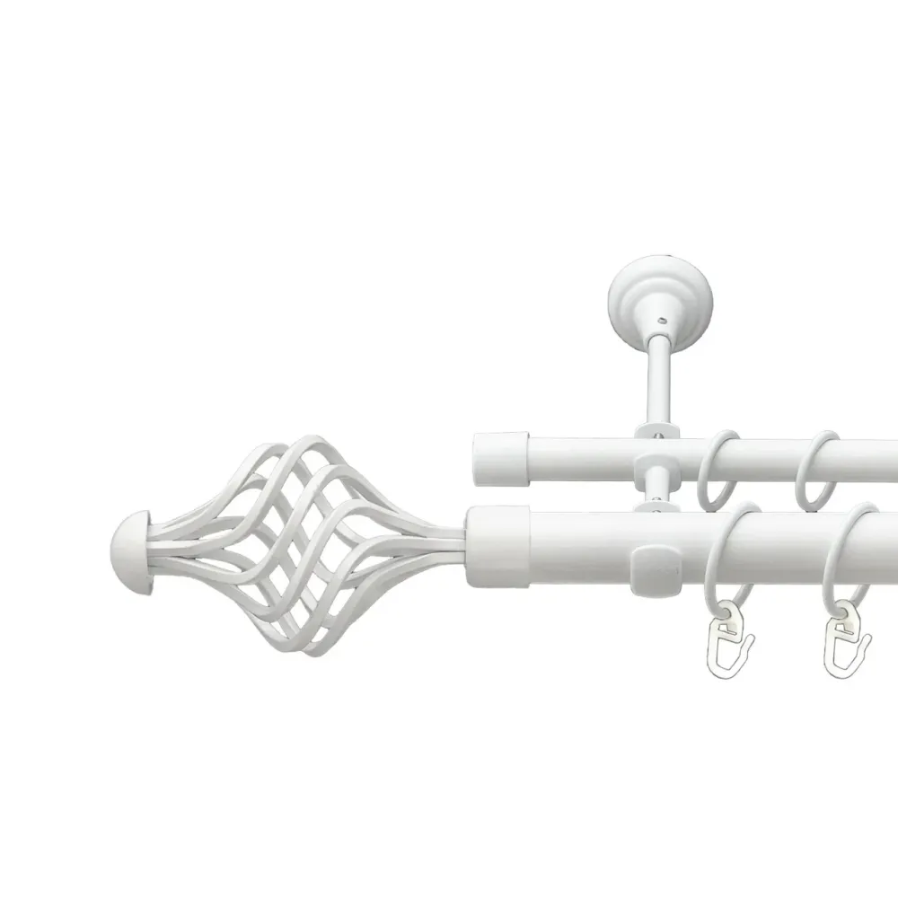 Карниз Orvit Арезо металевий дворядний відкритий гладка труба кільце металеве Арктіс 25\16 мм 300 см Львов - изображение 1