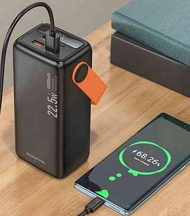 Павербанк 40000mAh зі швидкою зарядкою 22.5W та ліхтарем BOROFONE BJ66 Киев