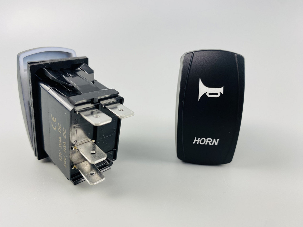 Клавіша вимикач ON-OFF-ON, 4 ніжки, синя підсвітка, малюнок — "сигнал додатковий". Мукачево - фото 3