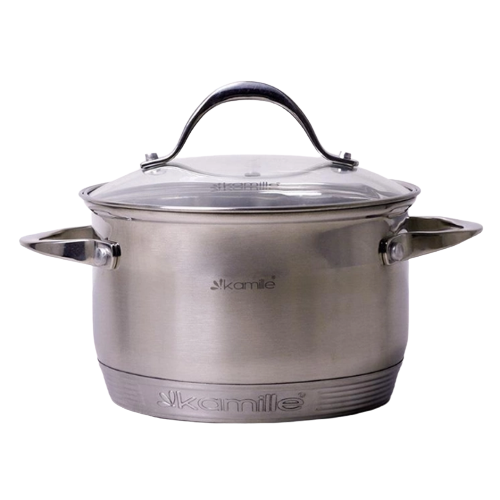Каструля нержавіюча сталь 3,9л з кришкою 7-шарове дно 4720S KAMILLE Житомир - изображение 3