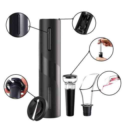 Штопор электрический для вина 4-в-1 с ножом для фольги, пробкой и аэратором, автоматический Киев