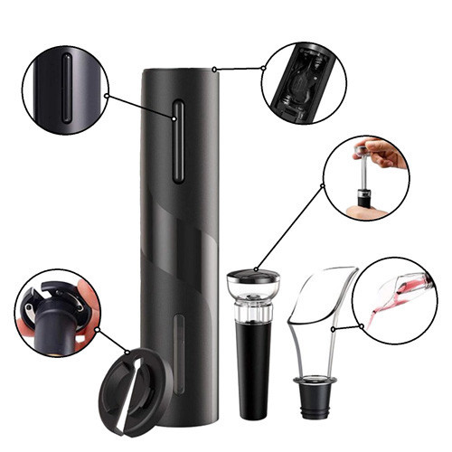 Штопор электрический для вина 4-в-1 с ножом для фольги, пробкой и аэратором, автоматический Киев - изображение 1