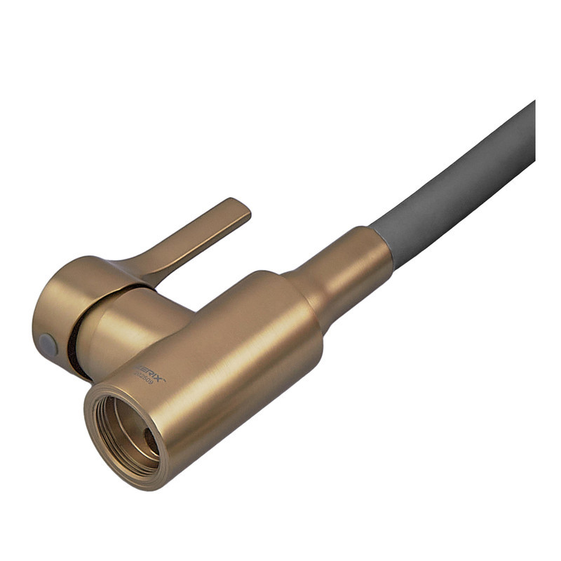 Змішувач для кухні Zerix Rex-011 Brushed Gold Refl.Grey з нержавіючої сталі (Колір матове золото+силіконовий вилив сірий) (ZX6133) Харьков - изображение 5