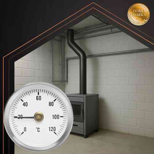Термометр биметаллический со шкалой для печей с температурой 120°C Ruhhy (26557) Нововолынск