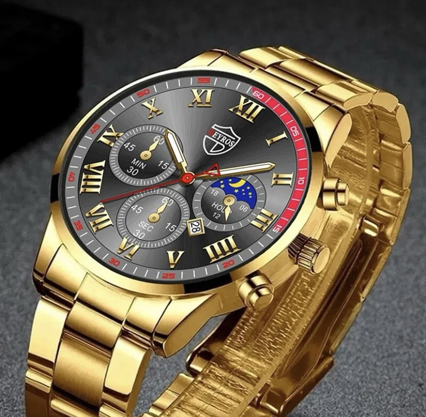 Подарочный набор для мужчин: наручные часы с браслетом- диам 4,2см, длин 22см, шир рем 2 см, без коробки Киев - изображение 2