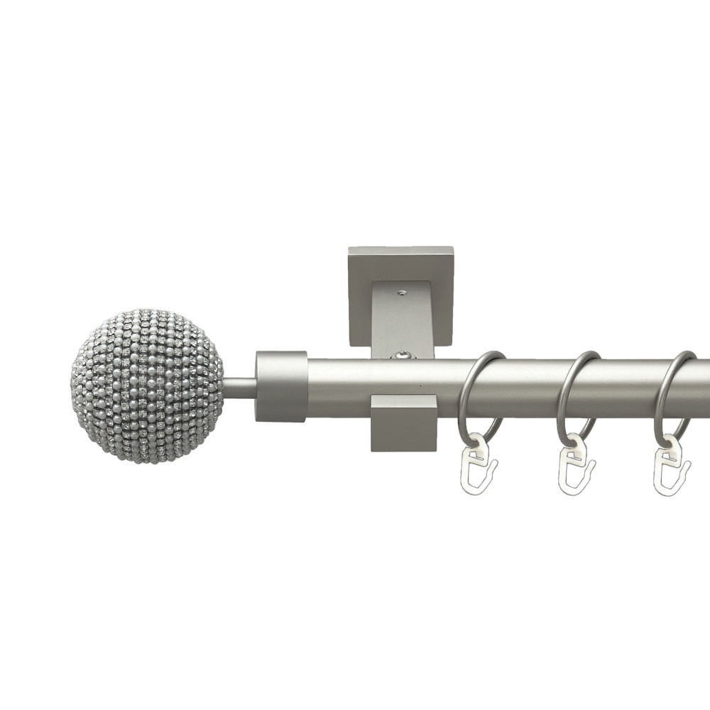 Карниз Orvit Карера металевий однорядний техно гладка труба кільце металеве Сатин 25 мм 200 см (00-00026254) Львов - изображение 1