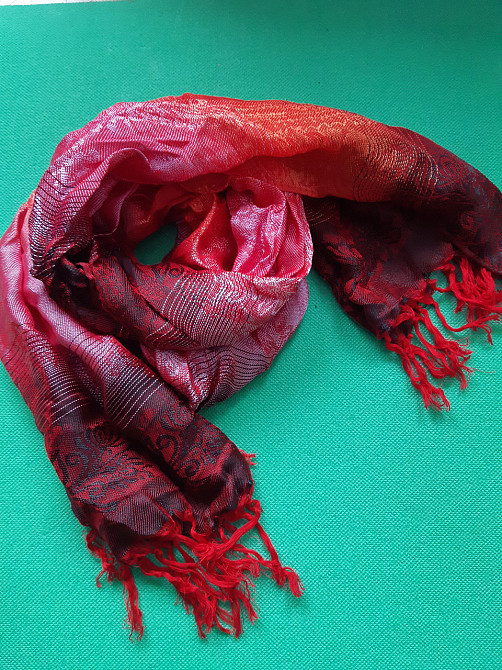 Шарф разноцветный женский - размер шарфа приблизительно 160*60см, 100% полиэстер Киев - изображение 2