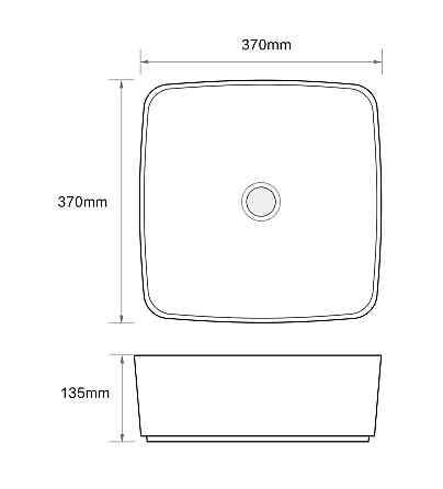 Раковина накладна Mixxus Premium DIVERSE-0104 MARBLE 370х370х135mm   ( MP6537 ) 36907 Харків