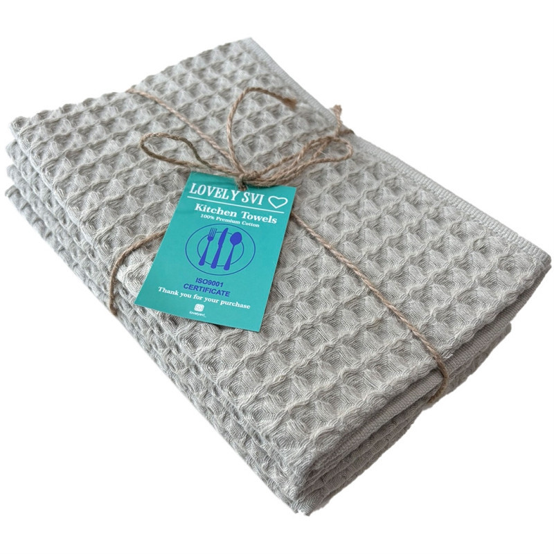 Набор кухонных вафельных полотенец Lovely Svi 4 шт: 35 x 75 см, 100% хлопок – Капучино (561028) Киев - изображение 1