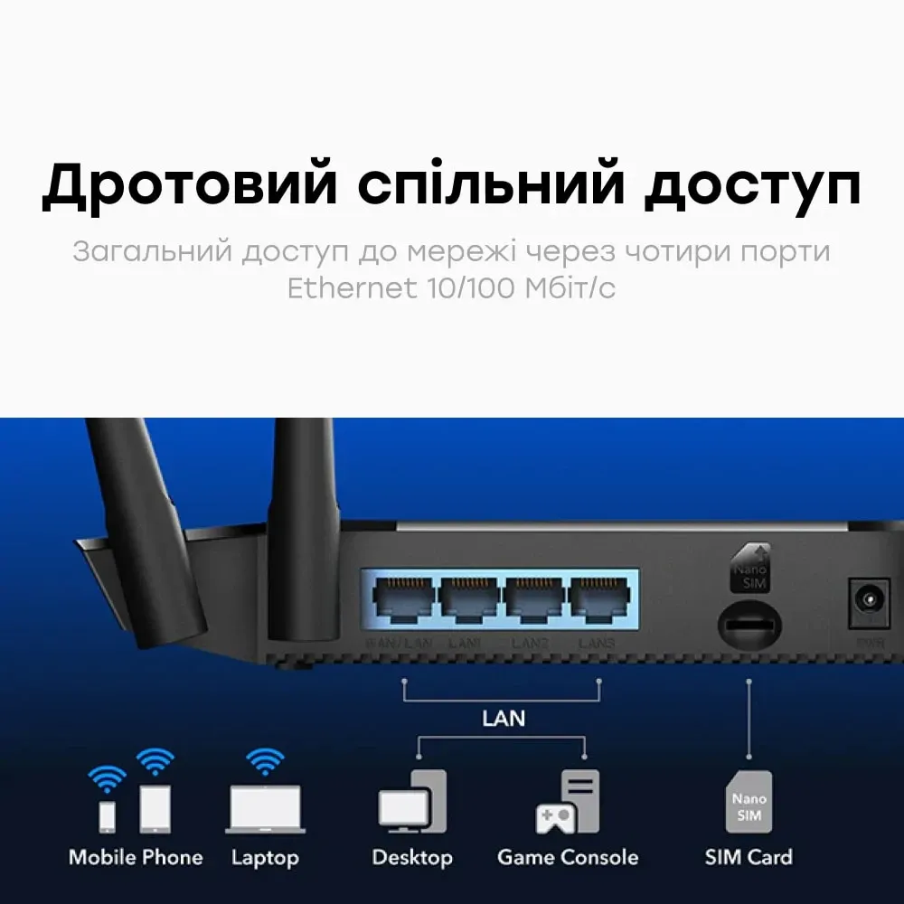 WiFi Mesh 4G LTE-маршрутизатор Cudy LT400 CAT4 N300 (73-00551) Киев - изображение 7