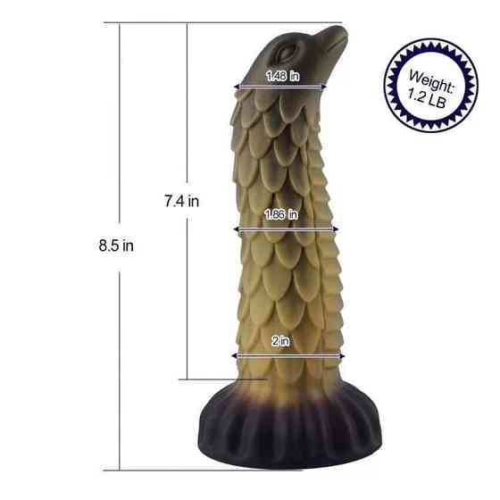Фалоімітатор для секс-машин Hismith 8.5″ Squama Beast Silicone Dildo Monster Series, KlicLok Sex Aura Київ