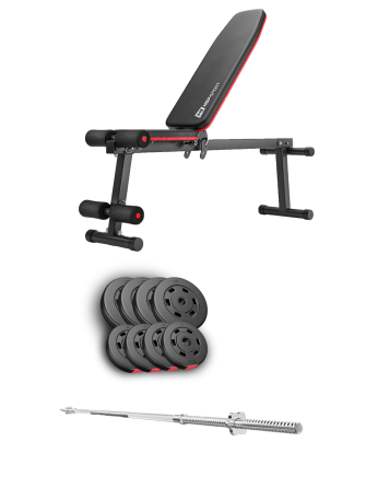 Набір Hop-Sport Premium 39кг з лавою HS-1010 Pro та штангою Киев