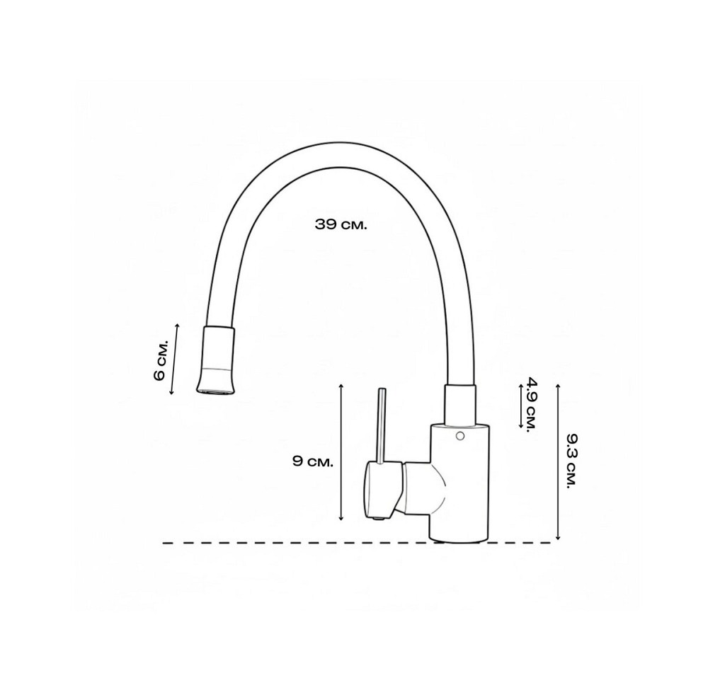 KF63 гнучкий змішувач VALESO (сірий гусак, PVD чорний корпус) Коломыя - изображение 3